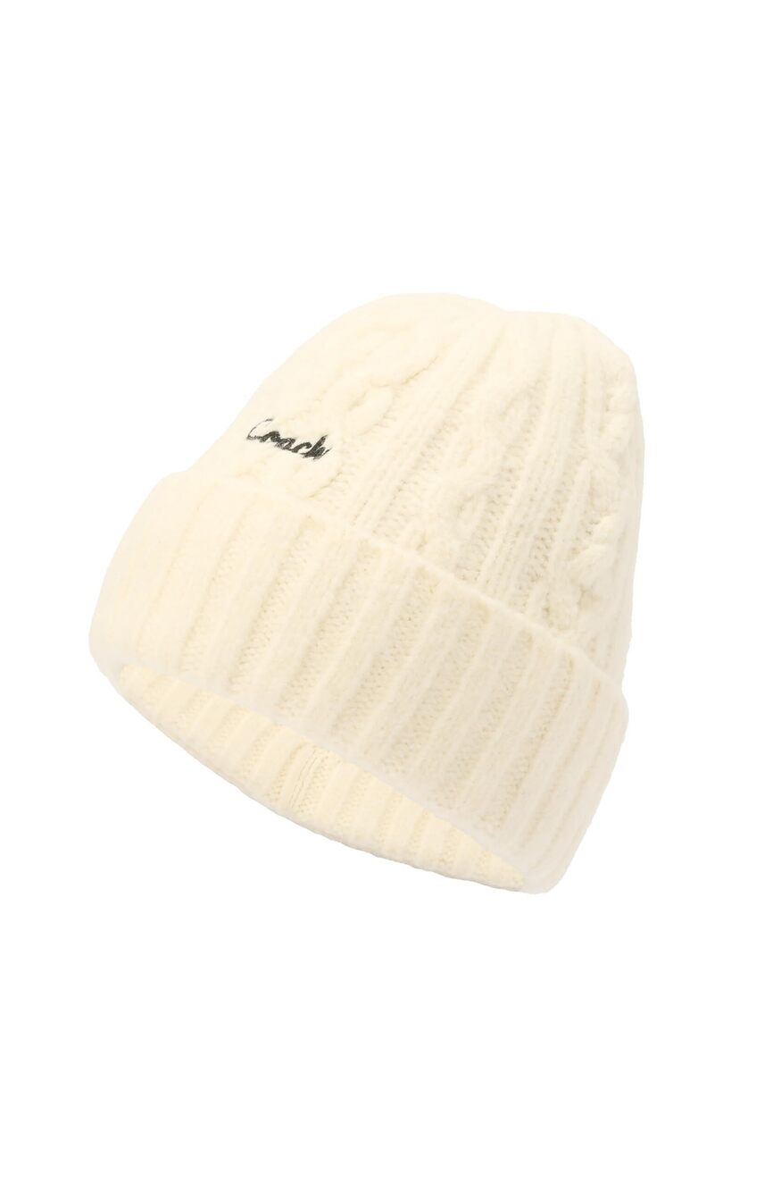 3738 Jumbo Signature C Knit Beanie, Chalk